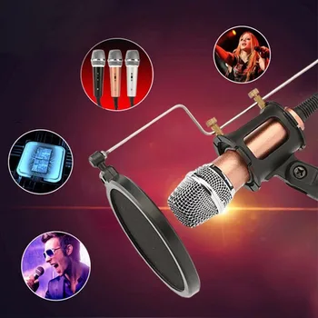 Metal Extensibil Microfon Suport Trepied Boom Braț de fixare a Microfonului de Pliere cu Șoc Muntele Mic Titularul Clip si Filtru