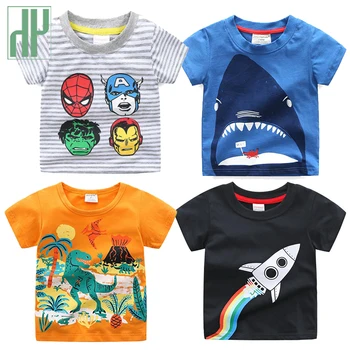 Copii tricou shark dinozaur animal print Casual T-shirt Toddlder fată băiat de desene animate tricou de vara pentru Copii Tricouri Topuri