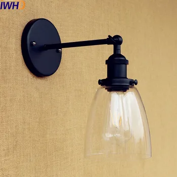 IWHD Sticlă Loft Industrial Perete Corpuri de iluminat Tranșee Wandlamp Scara de Iluminat Edison Retro Vintage Lampă de Perete Apliques Comparativ