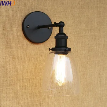 IWHD Sticlă Loft Industrial Perete Corpuri de iluminat Tranșee Wandlamp Scara de Iluminat Edison Retro Vintage Lampă de Perete Apliques Comparativ