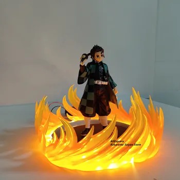 Demon Slayer Tanjirou PVC Cifrele de Acțiune Condus de Dans de Foc Dumnezeu Efect Kimetsu nu Yaiba Figurine Anime Jucarii Model