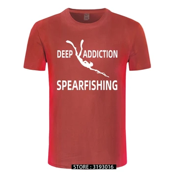 Adânc Addicton Scufundări Spearfishing Print T-shirt Barbati T-Shirt de Moda Casual, cu Maneci Scurte O-neck Bumbac Tricou Amuzant Teuri Topuri