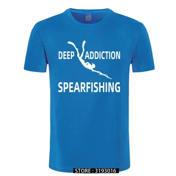 Adânc Addicton Scufundări Spearfishing Print T-shirt Barbati T-Shirt de Moda Casual, cu Maneci Scurte O-neck Bumbac Tricou Amuzant Teuri Topuri
