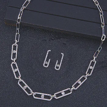 AAA zircon Aur umplut de moda micro pave cz pin link-ul lanț cravată coliere pentru femei clasic de lux bijuterii N0417