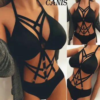 Femei Sexy Body Rochie De Lenjerie Lenjerie Babydoll Robie Îmbrăcăminte De Noapte Black Set De Bikini Beachwear 2019