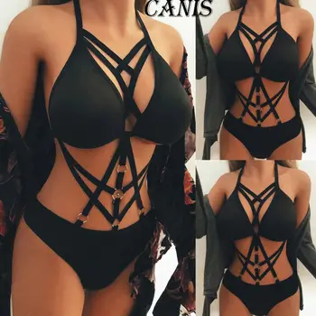 Femei Sexy Body Rochie De Lenjerie Lenjerie Babydoll Robie Îmbrăcăminte De Noapte Black Set De Bikini Beachwear 2019