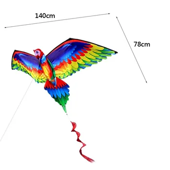 Copiii Realiste 3D Mare Papagal Zmeu Copii Joc de Zbor în aer liber Sport Joc Jucărie Grădină Pânză Jucării Distractive Cadou cu 100m Linie