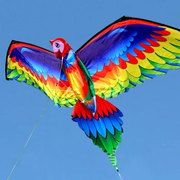Copiii Realiste 3D Mare Papagal Zmeu Copii Joc de Zbor în aer liber Sport Joc Jucărie Grădină Pânză Jucării Distractive Cadou cu 100m Linie
