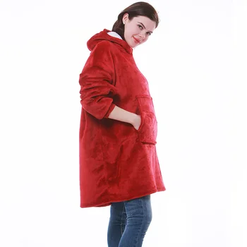 Supradimensionate Hanorac Femei Pătură de Lână de Iarnă Caldă Hanorace Jachete Lungi TV Gigant Pătură Femei Hoody Moletom Feminino 2020