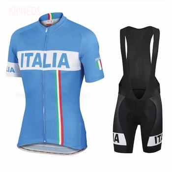 Italiană de Ciclism Echipa Națională 2020 Jersey cu mânecă scurtă 19D Gel Mat Ciclism Jersey bărbați ciclism montan pantaloni Triatlon Jersey