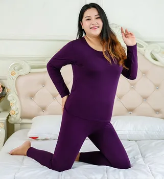 Seturi de pijama Plus dimensiune 6xl Calde de Iarnă pentru Femei Thermal Fleece Set de Lenjerie de corp de sex Feminin bună elasticitate Moale Lung Johns ouc053