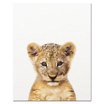 Safari Animale Pentru Copii Panza Poster Pepinieră Leu Tigru Wall Art Print Modern Animal Pictura Nordică Copil Decorare Dormitor Imagine