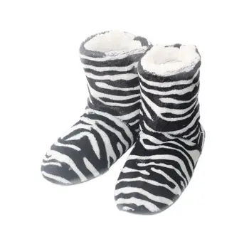 Suihyung Cald Iarna Incaltaminte De Interior, Fund Moale De Pluș Papuci Femei Flecce Acasă Papuci De Casă Zebra Dungi Bumbac Pantofi De Sex Feminin Botas