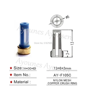 100buc/set TOP alimentare a Injectorului de Combustibil filtru Micro filtru pentru bosch injectror (13*6*3mm,AY-F105C)