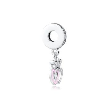 Se potriveste pentru Pandora Bratari Coroana Inimile Margele cu Orhidee Roz Email De Argint 925 Bijuterii Charms Transport Gratuit