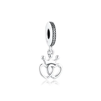 Se potriveste pentru Pandora Bratari Coroana Inimile Margele cu Orhidee Roz Email De Argint 925 Bijuterii Charms Transport Gratuit