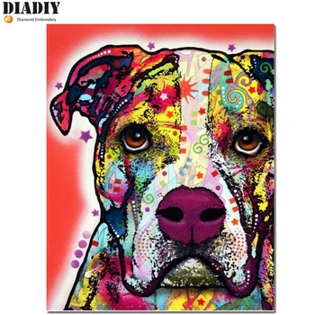5D DIY complet patrati si rotunde de diamant pictura colorate Bulldog diamant broderie cusatura cruce Stras mozaic decor acasă