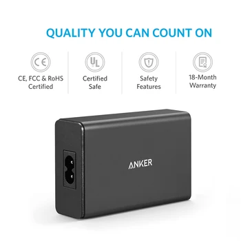 Anker 40W 5 Porturi USB Încărcător de Perete, PowerPort 5 pentru iPhone,iPad Pro/Air,Galaxy S9/S8/Edge/Plus, Rețineți 8/7, Nexus, HTC, LG, și mai mult
