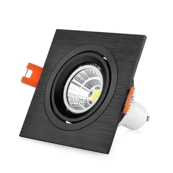 10buc Pătrat Negru/Argintiu Culoare Halogen Spoturi led Cadru Accesorii Lampă Spot Aluminiu accesorii