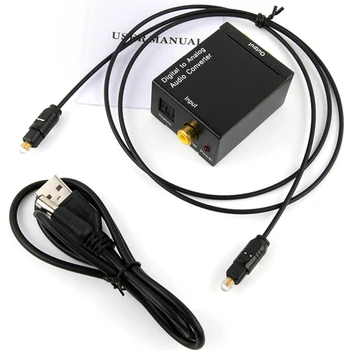 Protable Jack de 3,5 mm cablu Coaxial Fibră Optică Digitală pentru Audio Analogic AUX RCA L/R Converter SPDIF Digital Decodor Audio Amplificator