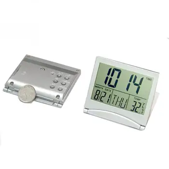 1 BUC Pliante LCD Ceas cu Alarmă Digitale Birou de Temperatura de Călătorie Ceas cu Alarmă Pentru Călătorie Acasă Ceas Digital