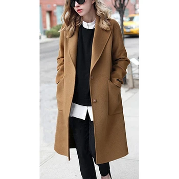 Toamna și iarna noi dimensiuni mari haină de lână 3XL-7XL moda pentru femei sacou cu mâneci lungi rever liber sălbatice haină de lână