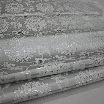 Importate curte vopsit alb jacquard tapiserie 3D satin jacquard tesatura brocart pentru rochie pernele de acoperire cortina mozaic 75x100cm