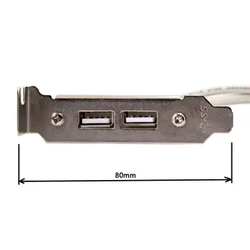 Profil scăzut 8cm Înălțime USB 2.0 de sex Feminin panoul din Spate de la Placa de baza 9pin cablu cu suport PCI 30cm