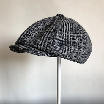 Noul Capac de vânzător de ziare Bereta Pălărie Bărbați Femei Pălărie de Tweed Gatsby Octogonal Spic de Epocă Ivy Pălării BLM119