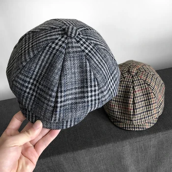 Noul Capac de vânzător de ziare Bereta Pălărie Bărbați Femei Pălărie de Tweed Gatsby Octogonal Spic de Epocă Ivy Pălării BLM119