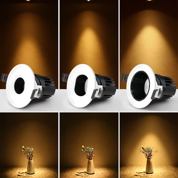 Noul Led Downlight Estompat Încastrat Spot Led Anti-glare Lampă de Tavan 7W putere de 10W, 12W Interior Living Dormitor Hol mașină de Spălat de Perete