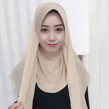 Văl musulman greu refuz instant citit să poarte sifon hijab despicare convenabil șal, femei eșarfă de asistenta turban