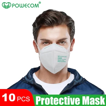 POWECOM Masca FFP2 KN95 Respiratorie Măști de Protecție Față de Gura Masca de Praf Respirabil 5 Straturi Mască Filtru Gura Inabusi Masca