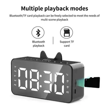 Multifunctional Bluetooth Alarma Ceas cu LED Oglinda Ceas Digital de Alarmă fără Fir Bluetooth Boxe MP3 Radio FM Oglindă Ceas de Masa