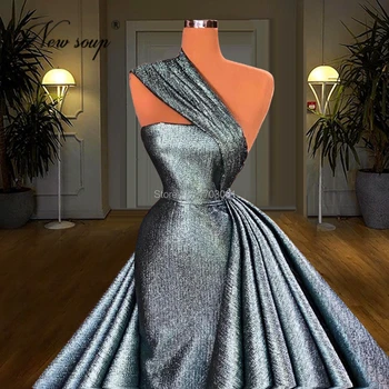 Haute Couture Dubai Rochii De Bal Lungi 2021 Satin Formale Rochie Pe Un Umar, Rochii De Seara Halat De Serată Femeile Noapte De Petrecere, Rochii
