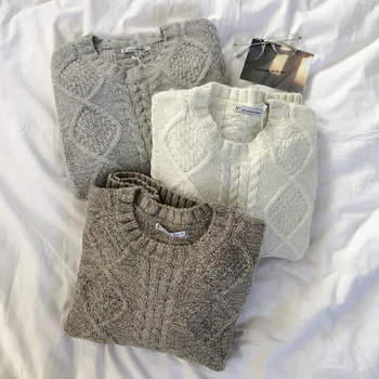 3 culori 2019 toamna și iarna coreea style solid de culoare poftă de mâncare cald gros tricotate pulover femei pulovere și pullovrs (N0057 )