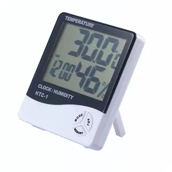 Cameră de interior LCD Electronic de Temperatură și Umiditate Metru Digital Termometru Higrometru Statie Meteo Ceas Deșteptător HTC-1