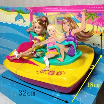 Jocuri Barbie originale Surori Păpuși Jet Ski Set Chelsea Moda Printesa Jucarii pentru fete, Copii, Accesorii, Jucarii pentru Copii, Cadouri de Ziua de nastere