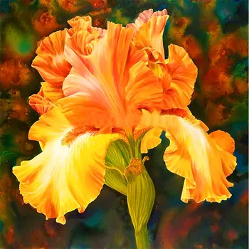 Top Moda Picturi Pastorale Rășină de Plante pătrat galben Floare de iris Diamant Pictura Diy Cusatura Cruce Mozaic A017R