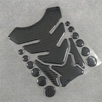 3D Reflectorizante Pentru Motociclete Combustibil Rezervor Tampon Universal negru Fishbone Fibra de Carbon ping Protector Autocolant