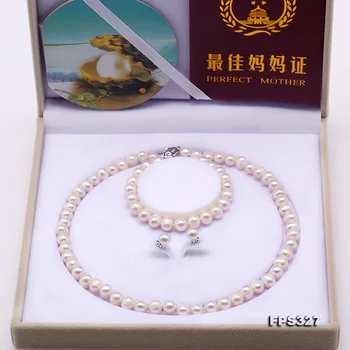 JYX Elegant set VÂNZARE MARE!Elegant 8.5-9mm Alb Natural pearl colier set de bijuterii seturi de 7.5/18