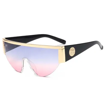 Oamenii Metal ochelari de Soare Clasic Femei Jumătate Cadru ochelari de Soare Siamezi Lentile Gradient de Ochelari de soare UV400 Produs Nou