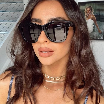 Mare cadru pătrat ochelari de soare femei Vintage Marca Gradient de ochelari de soare pentru femei de moda 2019 Supradimensionate nit ochelari Pătrați