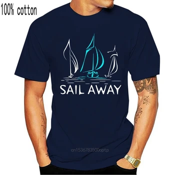 Bărbați T-Shirt 2019 mai Noi din Bumbac de Brand Nou T-Shirt Naviga Departe Sailer Barca 3D Imprimate T-Shirt