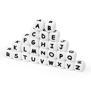 26 Buc Scrisoare De Alfabetul Englez Silicon Masticabile Duș Cadouri Dentitie Margele Bratari Scrisoare Copil Jucării Teether Molar Jucării Lanț