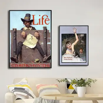 Casa de Decorare Arta de Imprimare Imagini de Perete pentru Living-room Poster de Imprimare Panza Decor Acasă Picturi American Norman Rockwell