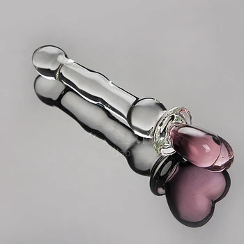 Inima de sticlă anal plug Inima roz glonț Plăcere de sex Feminin masturbari lesbiene Gspot Stimularea buttplug adult Jucarii Sexuale Pentru Femei