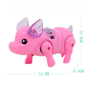 Drăguț Amuzant Electric Purcel Muzica de Mers pe jos de Porc acțiune figura Jucării Acusto-optic porket Purcel Jucarii pentru copii copii Copii Animale de companie