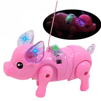 Drăguț Amuzant Electric Purcel Muzica de Mers pe jos de Porc acțiune figura Jucării Acusto-optic porket Purcel Jucarii pentru copii copii Copii Animale de companie