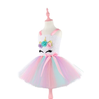 Moeble crăciun rochie tutu Unicorn fata платье единорог vestido infantil costum de halloween roba licorne anniversaire DT-1935